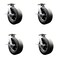 Service Caster BBQ Smoker Grill Flat-Free All Terrain 10'' Swivel Caster Set, 4PK SMOK-SCC-100S1030-SNB-SLB-BSL-4 - alternate 1